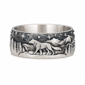 Anello Vintage con Coppia di Lupi per Uomo e Donna, Gioiello da Dito di Tendenza - Product Image 2