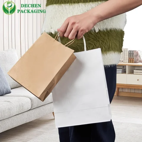 Food Grade Paper Carrier Bags For Takeaway