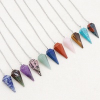 Pendentifs en Agate de Cristal Naturel en Gros pour la Guérison des Chakras, le Reiki, la Divination, la Radiesthésie, le Yoga et la Méditation – Pendule en Quartz