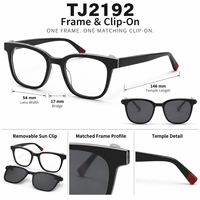 Montures de lunettes unisexes TR90 avec clip solaire anti-radiation et verres polarisés TAC confortables
