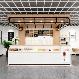 การออกแบบเคาน์เตอร์ชานมเฟอร์นิเจอร์ร้านอาหารแบบกำหนดเองที่ทันสมัยสำหรับร้านกาแฟและการออกแบบห้องครัวห้องอาหาร - Product Image 5