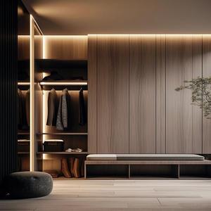 Dressing de luxe avec îlot à bijoux, armoire en verre trempé, espace vestiaire privé pour manoir - Product Image 1