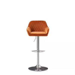 Tabourets de bar contemporains en velours, chaises de comptoir en cuir synthétique pour salle à manger, bar à domicile, hôtels - Meubles de cuisine design - Product Image 3