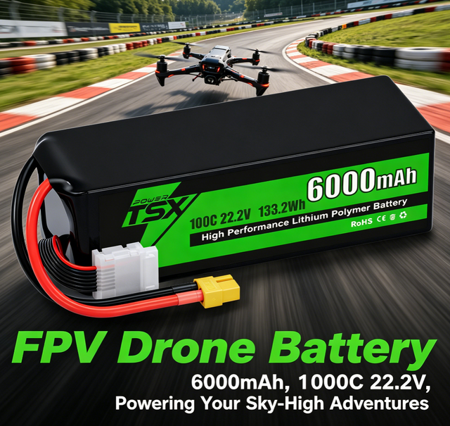 TSX Power 6S 22.2V 6000mAh 100C Lithium Polymer Battery FPV Drone Battery RC UAV with XT60 XT90 Connector Custom RC Lipo Battery