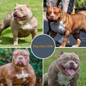 Ensemble <span class=keywords><strong>collier</strong></span> et laisse pour chien en or personnalisé <span class=keywords><strong>de</strong></span> luxe chaîne en acier inoxydable pour la formation et les soins des animaux domestiques - Product Image 6