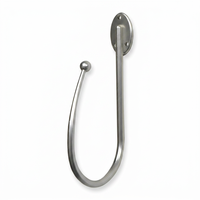Support de rideau en métal en forme de J pour tringle à rideau, accessoires pour aménagement de fenêtres