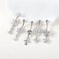 Lingchee acier inoxydable luxe Zircon cristal externe fileté nombril anneaux femmes nombril anneaux Ombligo Piercing bijoux