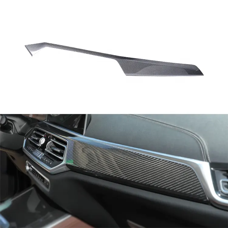 Khô sợi carbon nội thất Trim Bảng điều khiển bìa cho BMW X5 G05 2019-up Carbon Bộ dụng cụ nội thất