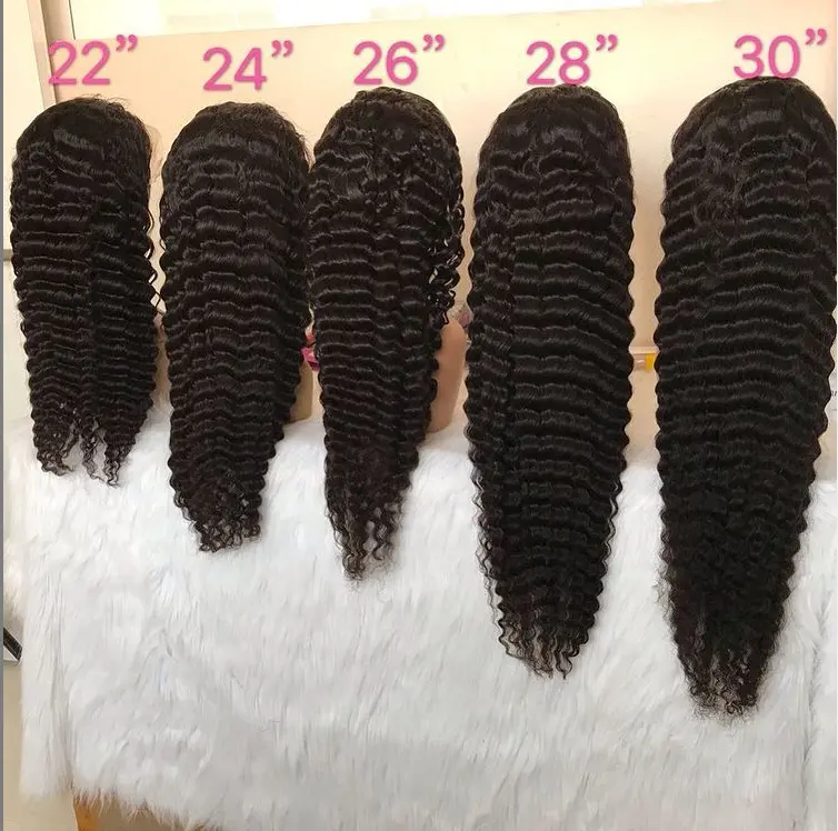 Wholesale Brazilian Deep Wave Wig Lace Front Human Hair Pre Plucked 13x4 Lace Front loose deep Wig For Women Natural Remy