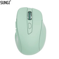 Mouse Komputer Nirkabel Portabel 2.4G+BT Mode Ganda Ergonomis Optik Ringan DPI Dapat Disesuaikan Kompatibel Dengan Laptop Mac