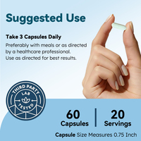 Capsules de complexe triple de magnésium pur, 400 mg de magnésium élémentaire par portion, 60 unités