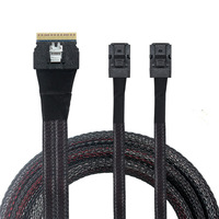 PCI-E Gen 4 Ultraport Slimline SAS 4.0 SFF-8654 8i ke SFF-8643 ganda HD 74pin Mini kabel SAS Transfer Data Mini PCI Express Raid