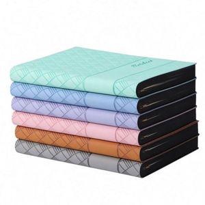 Ensemble cadeau de journal en cuir relié à la couture, format A5, personnalisable, avec stylo, pages épaisses, logo personnalisé, emballé dans une boîte - Product Image 1