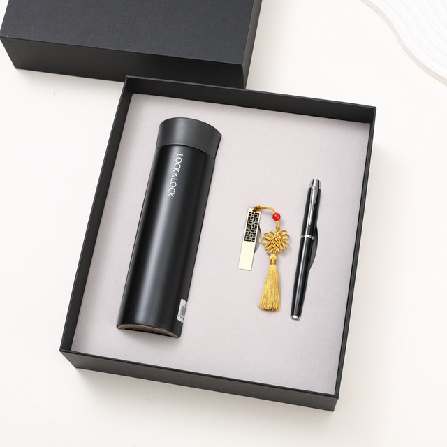 Business Gift Box Set Insulated Cup USB Flash Drive Metal Pen High-end Enterprise Customization LOGO Wholesale