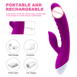 Hochwertiger Klitoris-G-Punkt-Stimulator mit Stoßfunktion, Rabbit-Vibrator für Erwachsene, Sexspielzeug für Frauen - Product Image 4