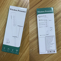 Présentateur sans fil 2,4 G de type clip, pointeur laser rouge, portée de 50 m, fonction de passage de page haut/bas, stylo de présentation PPT, récepteur de type C pour