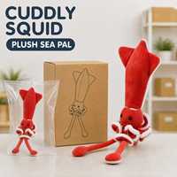 Jouet à mâcher en peluche en forme de calmar marin personnalisé, fourni directement par l'usine, fabricant OEM ODM, jouet pour chien et chat, marque privée personnalisée