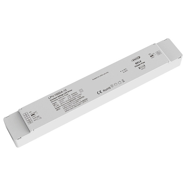 LPV-150DA-24 24V 150W DT6 DALI2 110-277VAC Input Constant Voltage DALI Dimmable AC Push-Dim 2000Hz DALI LED Driver Dimmer