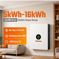 Batterie de stockage d'énergie domestique murale empilable LiFePO4 16kWh 20kWh 32kWh 48V/51.2V 200Ah 300Ah pour la sauvegarde d'énergie solaire