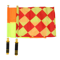 Drapeaux de l'arbitre pour la touche, haute qualité, rouge et jaune à carreaux, équipement d'entraînement et de compétition de football, modèle 333