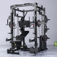 Station de musculation multifonction unisexe Smith Machine Cable Crossover pour haltérophilie musculation entraînement sportif