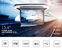 Monitor LCD Motorizado de Techo de 15.6 Pulgadas, Pantalla Abatible para Auto, para Reproductor de DVD, Conexión USB y Tarjeta SD