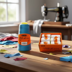 Filo da cucito Ilan 2750 M colore blu per macchina da cucire e cucito a mano - Product Image 2