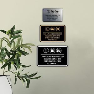 2024 Fabricant Haute Qualité En Aluminium Acrylique <span class=keywords><strong>Avis</strong></span> De Sécurité Signalisation Moderne Pas De Photos Vidéos Autorisées Caméra Zone Restreinte - Product Image 5
