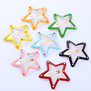 Barrette à cheveux étoile à cinq branches 12 cm en résine plastique, clip BB pour enfant, usage quotidien - Product Image 3