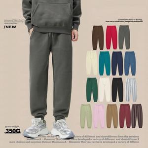 男士秋冬350克羊毛慢跑裤松紧腰休闲裤男士高品质长裤 - Product Image 1