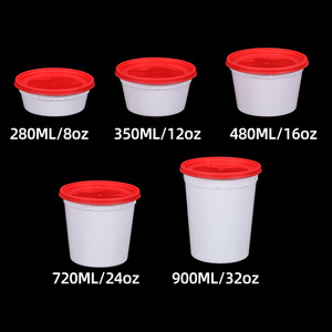 Disposable Soup <b>Container</b> With <b>Lid</b> 280-900ml Thickened <b>Plastic</b> Food Grade Packaging Box For Takeaway Use - Product Image 4