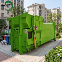 Système de traitement des déchets solides professionnel avancé RNKJ, conteneur de compression des ordures mobile hydraulique automatique, grossiste