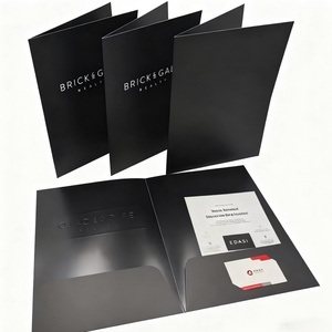 China Factory Printing Document Custom Logo Business File Folders Presentation Folder with Pockets - Product Image 1
