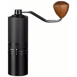 Molinillo de Café Cónico Manual Portátil de 10 Estrellas con Cuerpo de Aleación de Aluminio y Muelas de Acero Inoxidable 420, Capacidad de 25g, para Uso Doméstico, con Base de Madera - Product Image 1