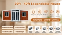 Maison préfabriquée extensible de 20 pieds, 2 chambres, pour hébergement en station balnéaire