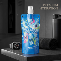 Pochette pour bouteille d'eau pliable, imprimée avec des motifs de dessins animés, en TPU de qualité alimentaire, sans BPA, écologique, recyclable, pour le sport