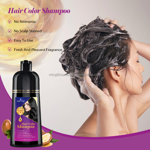 Shampoo colorant pour cheveux à l'huile d'argan avec formule crème 3-en-1 pour couvrir les cheveux noirs et gris, sans colorant, couleur longue durée - Product Image 2