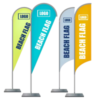 Gahumi Mâts et Drapeaux Publicitaires à Plume Marketing, Bannières Volantes en Polyester, Drapeaux de Plage Promotionnels
