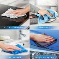 Serviettes en microfibre absorbantes sans peluches FF5349 pour la maison, la cuisine et la voiture, en vrac, tout usage, lavables et réutilisables