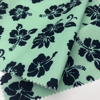 2025 produits populaires 100% polyester sergé microfibre noir fleur imprimé tissu à bon prix