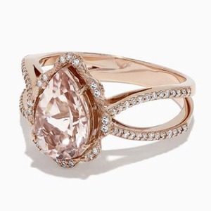 Anello da donna con zirconi intarsiati a goccia d'acqua, elegante gioiello da mano per la moda quotidiana - Product Image 1