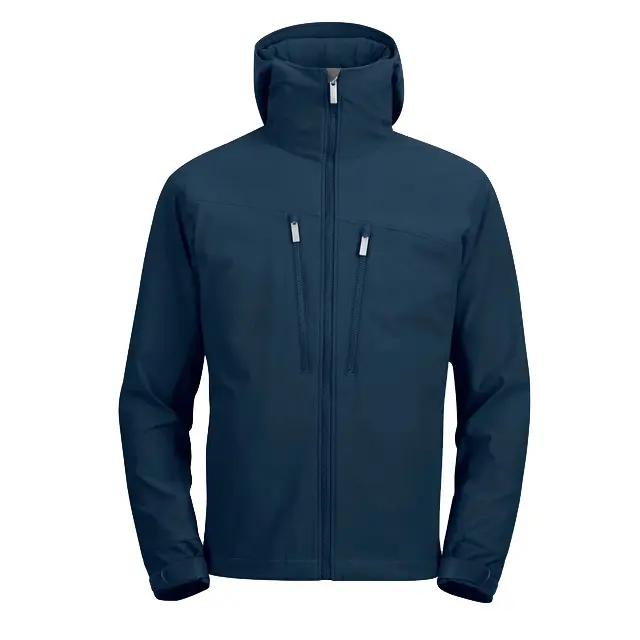 Windbreaker Fixed Hood softshell jaket men for Men's Navy Jacket 100% Polyester Shell Regular Clothing Length Plain Dyed