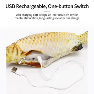 ของเล่นสัตว์เลี้ยงแบบกำหนดเอง เป็นมิตรกับสิ่งแวดล้อม <span class=keywords><strong>ปลา</strong></span>ไฟฟ้ากระดิกได้เหมือนจริง ของเล่นแมว ชาร์จ USB ได้ สัมผัสเพื่อเปิดใช้งาน ของเล่นสัตว์เลี้ยงแบบอินเทอร์แอคทีฟ - Product Image 2