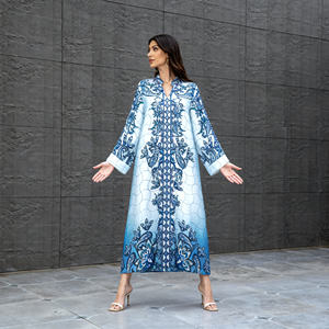 Robe Abaya en Polyester Imprimée Personnalisée de Haute Qualité pour Femmes Musulmanes, Élégante pour les Soirées et la Vente en Gros - Product Image 3