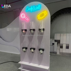 LEDA Nuevo Exhibidor Acrílico de Pared para Dulces con Luces LED para Decoración de Fiestas - Product Image 1