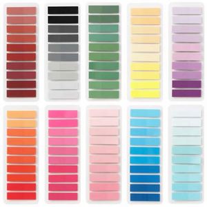 20 piezas (4000 hojas) de pestañas adhesivas para marcar páginas, estilo Morandi, de colores, reescribibles y reposicionables, para libros e índices. - Product Image 5