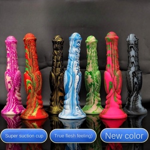 <span class=keywords><strong>Pene</strong></span> de silicona de Color mezclado Animal transfronterizo, consolador femenino sexual para adultos, boxeo, tapón Anal de caballo Extra grande y largo - Product Image 2