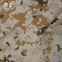 AOR1 Camouflage numérique du désert imprimé 120gsm tissu de maille de polyester imprimé double face léger pour écharpe de masque tactique