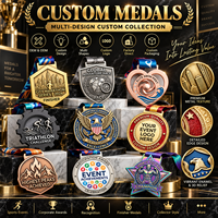 Médaille de récompense personnalisée 3D pour marathon, triathlon, natation, avec ruban, logo personnalisé, médaille de finisseur, médaille sportive OEM, médaille en métal