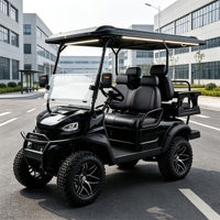 Voiturette de golf électrique professionnelle 4 places avec sièges ergonomiques et batterie longue durée à décharge profonde pour le service de location sur le terrain